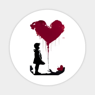 Banksy Love Heart Style Magnet